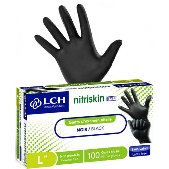 Gants nitrile noir (Boite de 100)